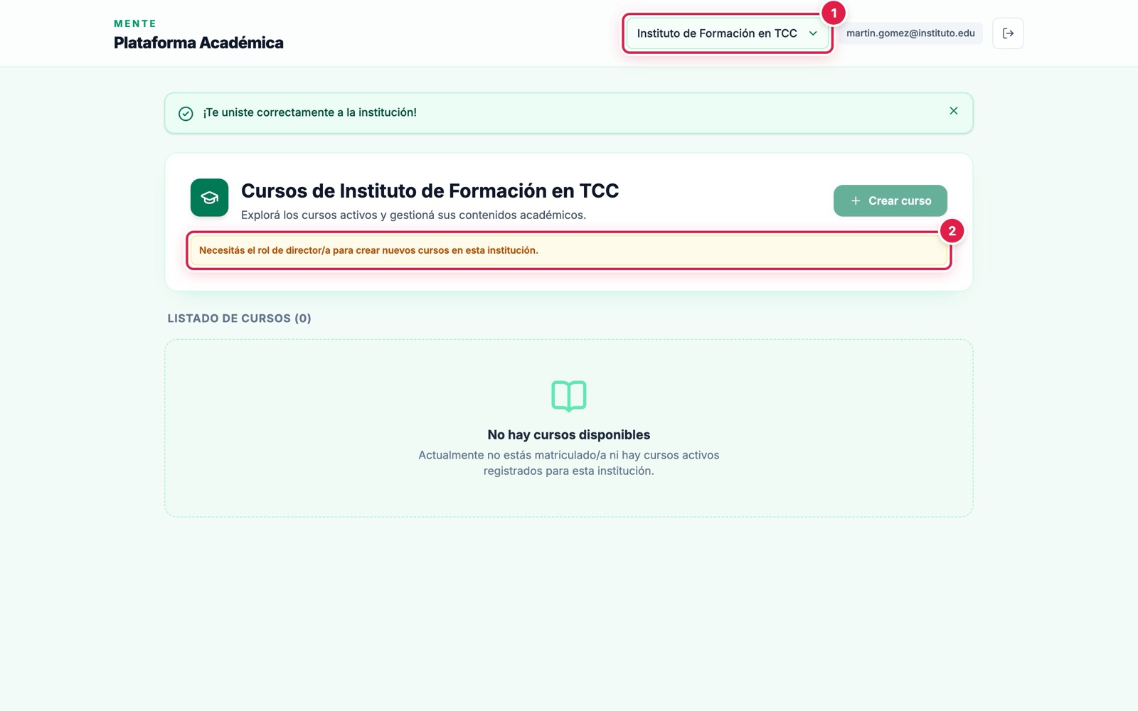 Inicio de un docente de la institución