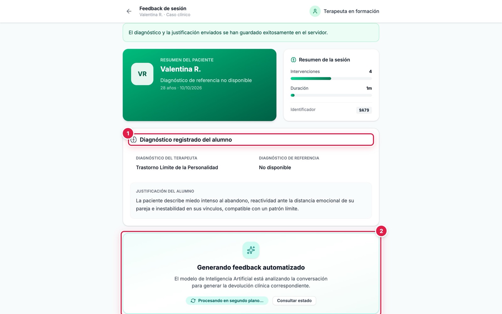 Feedback de sesión en generación
